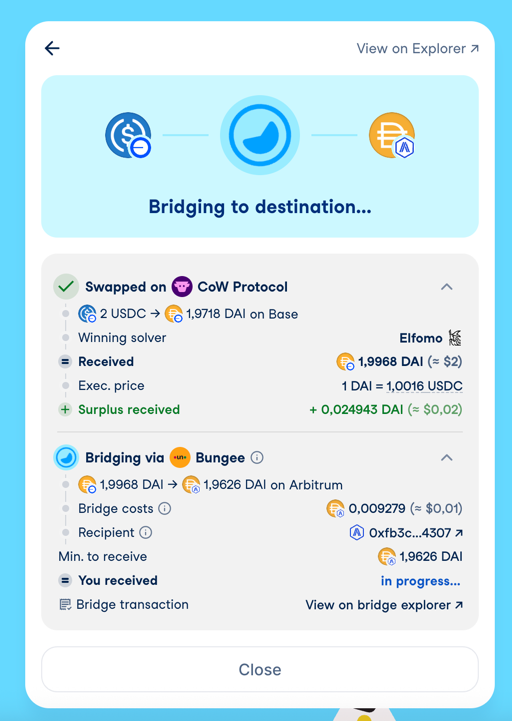Bridging in progress